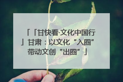 「甘快看·文化中国行」甘肃：以文化“入圈”带动文创“出圈”