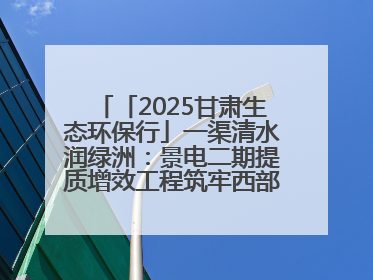 「2025甘肃生态环保行」一渠清水润绿洲：景电二期提质增效工程筑牢西部生态安全屏障