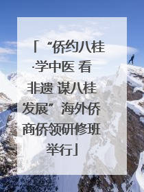 “侨约八桂·学中医 看非遗 谋八桂发展”海外侨商侨领研修班举行