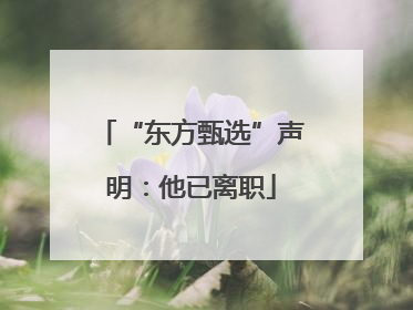“东方甄选”声明：他已离职