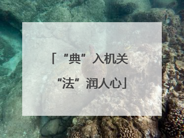 “典”入机关 “法”润人心