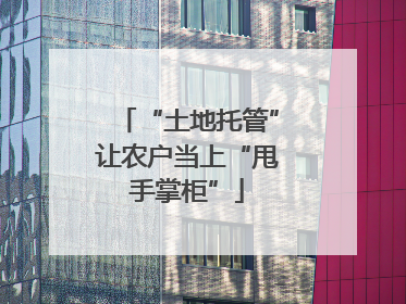 “土地托管”让农户当上“甩手掌柜”