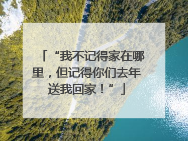“我不记得家在哪里，但记得你们去年送我回家！”
