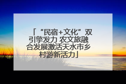“民宿+文化”双引擎发力 农文旅融合发展激活天水市乡村游新活力