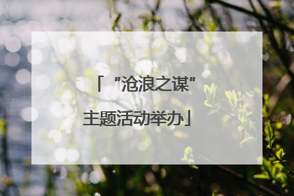 “沧浪之谋”主题活动举办