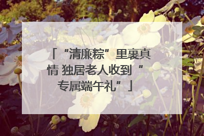 “清廉粽”里裹真情 独居老人收到“专属端午礼”