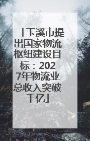 玉溪市提出国家物流枢纽建设目标：2027年物流业总收入突破千亿