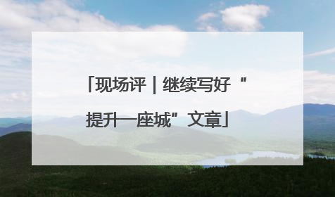现场评｜继续写好“提升一座城”文章