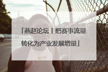 燕赵论坛丨把赛事流量转化为产业发展增量