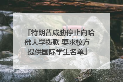 特朗普威胁停止向哈佛大学拨款 要求校方提供国际学生名单