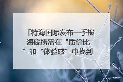 特海国际发布一季报 海底捞需在“质价比”和“体验感”中找到平衡｜新经济观察