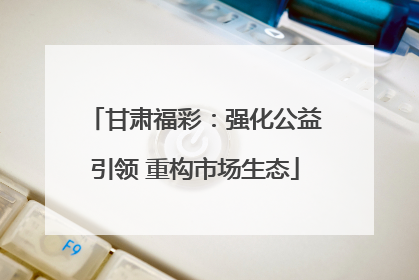 甘肃福彩：强化公益引领 重构市场生态