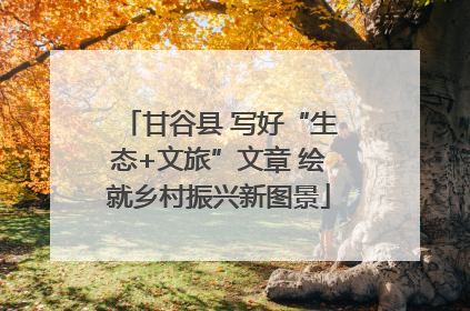 甘谷县 写好“生态+文旅”文章 绘就乡村振兴新图景
