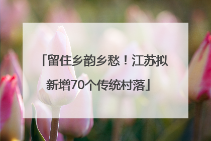 留住乡韵乡愁！江苏拟新增70个传统村落