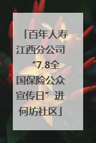 百年人寿江西分公司“7.8全国保险公众宣传日”进何坊社区