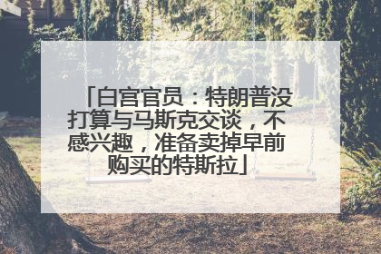 白宫官员：特朗普没打算与马斯克交谈，不感兴趣，准备卖掉早前购买的特斯拉