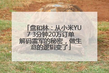 盘和林：从小米YU7 3分钟20万订单解码雷军的秘密，做生意的逻辑变了