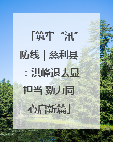 筑牢“汛”防线｜慈利县：洪峰退去显担当 勠力同心启新篇