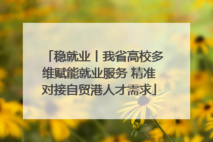稳就业丨我省高校多维赋能就业服务 精准对接自贸港人才需求