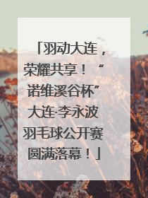 羽动大连，荣耀共享！“诺维溪谷杯”大连·李永波羽毛球公开赛圆满落幕！