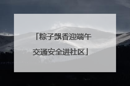 粽子飘香迎端午 交通安全进社区