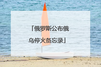 俄罗斯公布俄乌停火备忘录