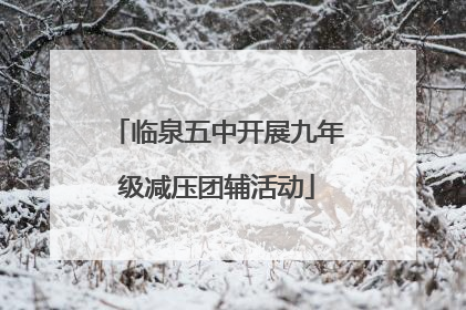 临泉五中开展九年级减压团辅活动