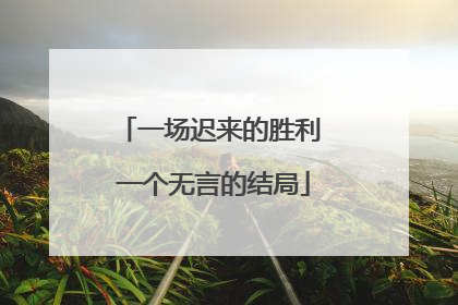 一场迟来的胜利 一个无言的结局