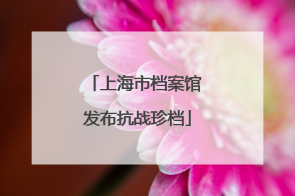 上海市档案馆发布抗战珍档