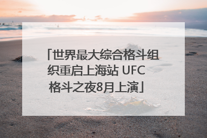 世界最大综合格斗组织重启上海站 UFC格斗之夜8月上演