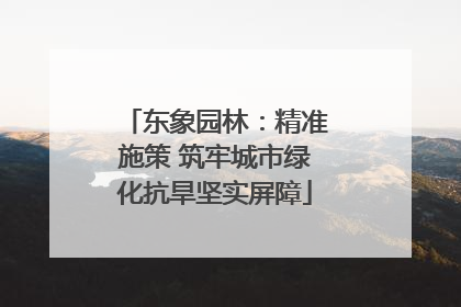 东象园林：精准施策 筑牢城市绿化抗旱坚实屏障