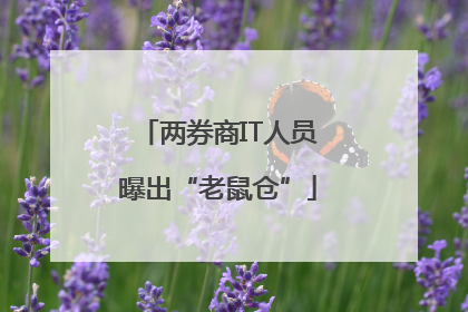 两券商IT人员曝出“老鼠仓”