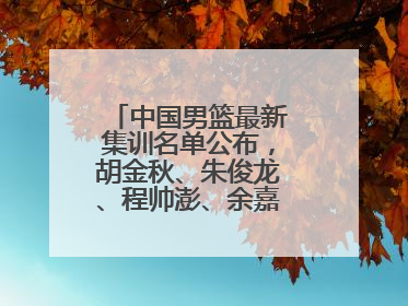 中国男篮最新集训名单公布，胡金秋、朱俊龙、程帅澎、余嘉豪再次入选