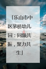 乐山市中区茅桥幼儿园：同频共振，聚力共生