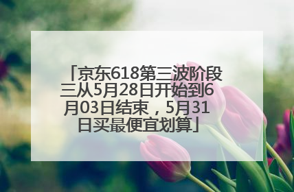 京东618第三波阶段三从5月28日开始到6月03日结束，5月31日买最便宜划算