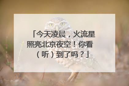 今天凌晨，火流星照亮北京夜空！你看（听）到了吗？