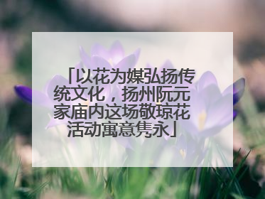 以花为媒弘扬传统文化，扬州阮元家庙内这场敬琼花活动寓意隽永