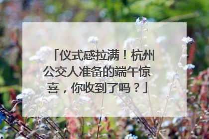 仪式感拉满！杭州公交人准备的端午惊喜，你收到了吗？