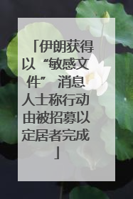 伊朗获得以“敏感文件” 消息人士称行动由被招募以定居者完成