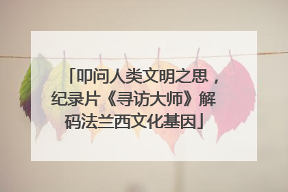 叩问人类文明之思，纪录片《寻访大师》解码法兰西文化基因