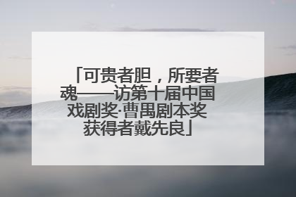 可贵者胆，所要者魂——访第十届中国戏剧奖·曹禺剧本奖获得者戴先良