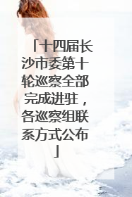 十四届长沙市委第十轮巡察全部完成进驻，各巡察组联系方式公布