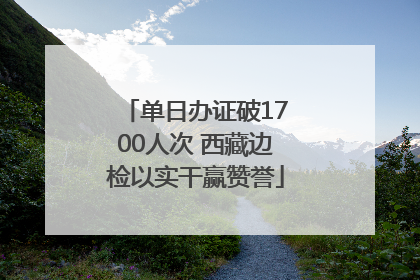 单日办证破1700人次 西藏边检以实干赢赞誉