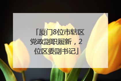 厦门8位市辖区党政副职履新，2位区委副书记