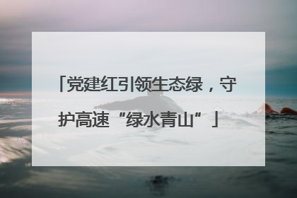 党建红引领生态绿，守护高速“绿水青山”