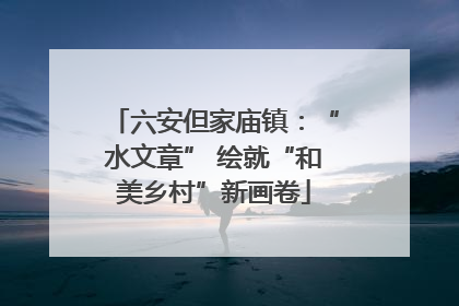 六安但家庙镇：“水文章” 绘就“和美乡村”新画卷