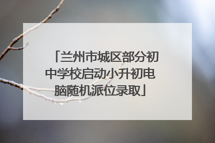 兰州市城区部分初中学校启动小升初电脑随机派位录取