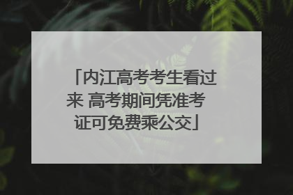 内江高考考生看过来 高考期间凭准考证可免费乘公交