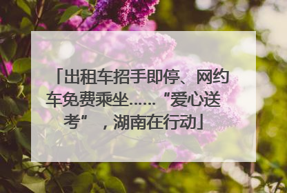 出租车招手即停、网约车免费乘坐……“爱心送考”，湖南在行动