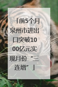 前5个月泉州市进出口突破1000亿元实现月份“三连增”